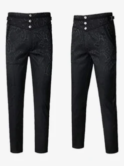 Costumes rétro noirs de jacquard de polyester rétro de cru pour l'homme