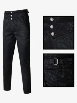 Costumes rétro noirs de jacquard de polyester rétro de cru pour l'homme