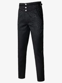 Costumes rétro noirs de jacquard de polyester rétro de cru pour l'homme