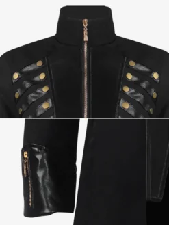 Costumes rétro noirs de vêtements de polyester de manches longues de jacquard occidental de cru pour l'homme