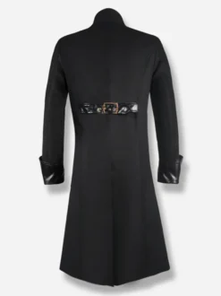 Costumes rétro noirs de vêtements de polyester de manches longues de jacquard occidental de cru pour l'homme