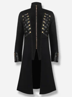 Costumes rétro noirs de vêtements de polyester de manches longues de jacquard occidental de cru pour l'homme