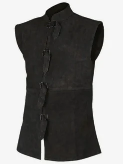 Costumes rétro sans manches en polyester rétro haut vintage noir pour homme