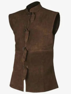 Costumes rétro sans manches en polyester rétro haut vintage noir pour homme