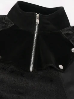 Costumes rétro sans manches en jacquard de polyester élégant vintage noir pour homme