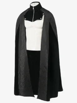 Costumes rétro sans manches en jacquard de polyester élégant vintage noir pour homme
