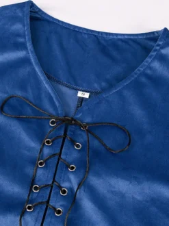 Costumes rétro sans manches en polyester rétro bleu vintage pour homme