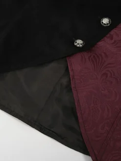 Costumes rétro sans manches en polyester vintage bordeaux pour homme
