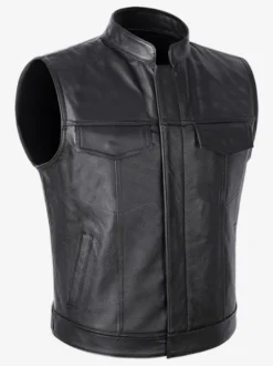 Costumes rétro sans manches en polyester rétro noir vintage pour homme