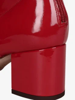 Cuissardes Bottes Au-Dessus Du Genou Rouges Pour Femmes Tige En PU Verni Talon Chiot