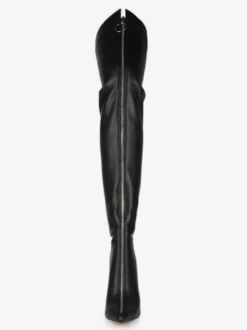 Cuissardes Bottes noires bout pointu zip talon haut Cuissardes pour les femmes