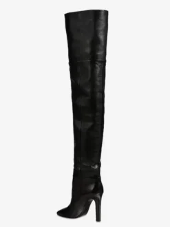 Cuissardes Chaussures Bottes Noires À Bout Pointu Talon Aiguille Femme
