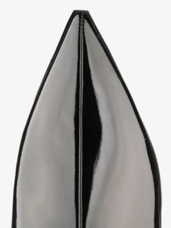 Cuissardes Cuissardes Femmes Cuir Brillant Noir Bout Pointu Cuissardes Plates