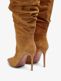 Cuissardes Femmes Bout Pointu Talon Aiguille Suède Cuir