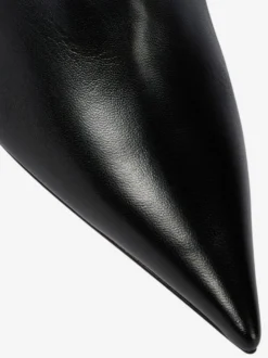 Cuissardes Femmes Chaussures Sexy Plissées Talon Haut Aiguille Bottes En Cuir PU