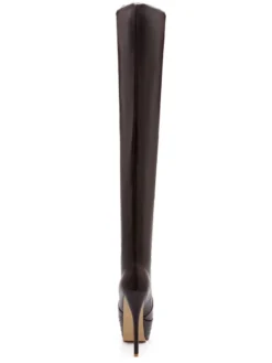 Cuissardes femme talon haut plateforme en PU
