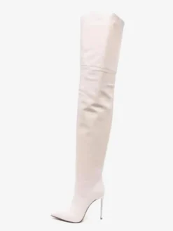 Cuissardes Noires À Bout Pointu À Talons Hauts Bottes Sexy Femme