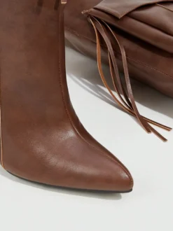 Cuissardes pour femmes bout pointu poches talon haut cuissardes