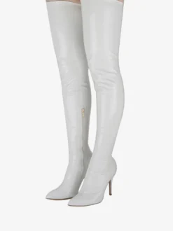 Cuissardes à Talon Aiguille pour Femme en Cuir Verni Brillant