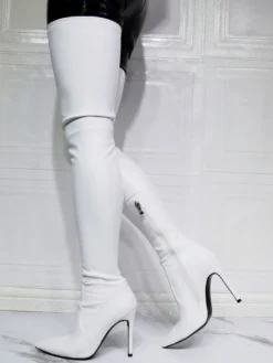 Cuissardes à Talons Hauts Femme avec Bout Pointu Unicolore