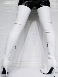 Cuissardes à Talons Hauts Femme avec Bout Pointu Unicolore
