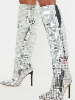 Cuissarde à Talons Hauts Femme avec Bout Pointu Unicolore