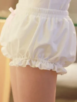 Culotte bouffante Noire Lolita coton Lolita Shorts femmes Déguisements Halloween