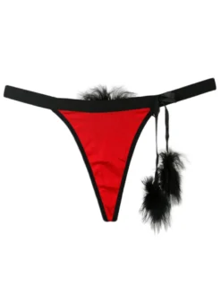 Culotte confortable en nylon bicolore élastique en fausse fourrure