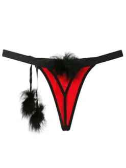Culotte confortable en nylon bicolore élastique en fausse fourrure