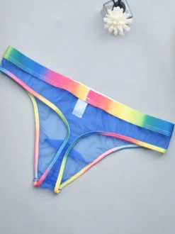 Culotte sexy pour homme Lingerie transparente bleue pour homme