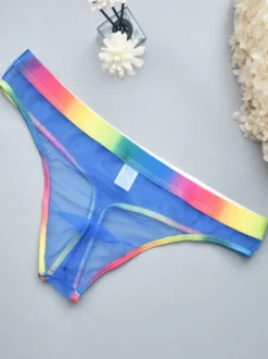 Culotte sexy pour homme Lingerie transparente bleue pour homme