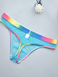 Culotte sexy pour homme Lingerie transparente bleue pour homme