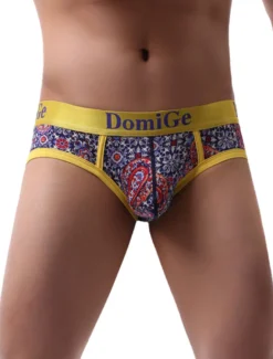 Culotte Sexy Pour Hommes Jaune Imprimé Rayon Tanga Lingerie Hommes