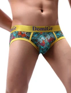 Culotte Sexy Pour Hommes Jaune Imprimé Rayon Tanga Lingerie Hommes