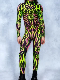 Cyberpunk Combinaisons zentai motifs Combinaison imprimée Halloween combinaison intégrale pour soirées à thème