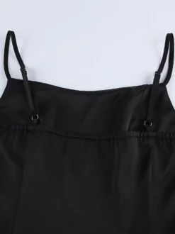 Débardeur jaune à bretelles col à volants et dos nu pour femme