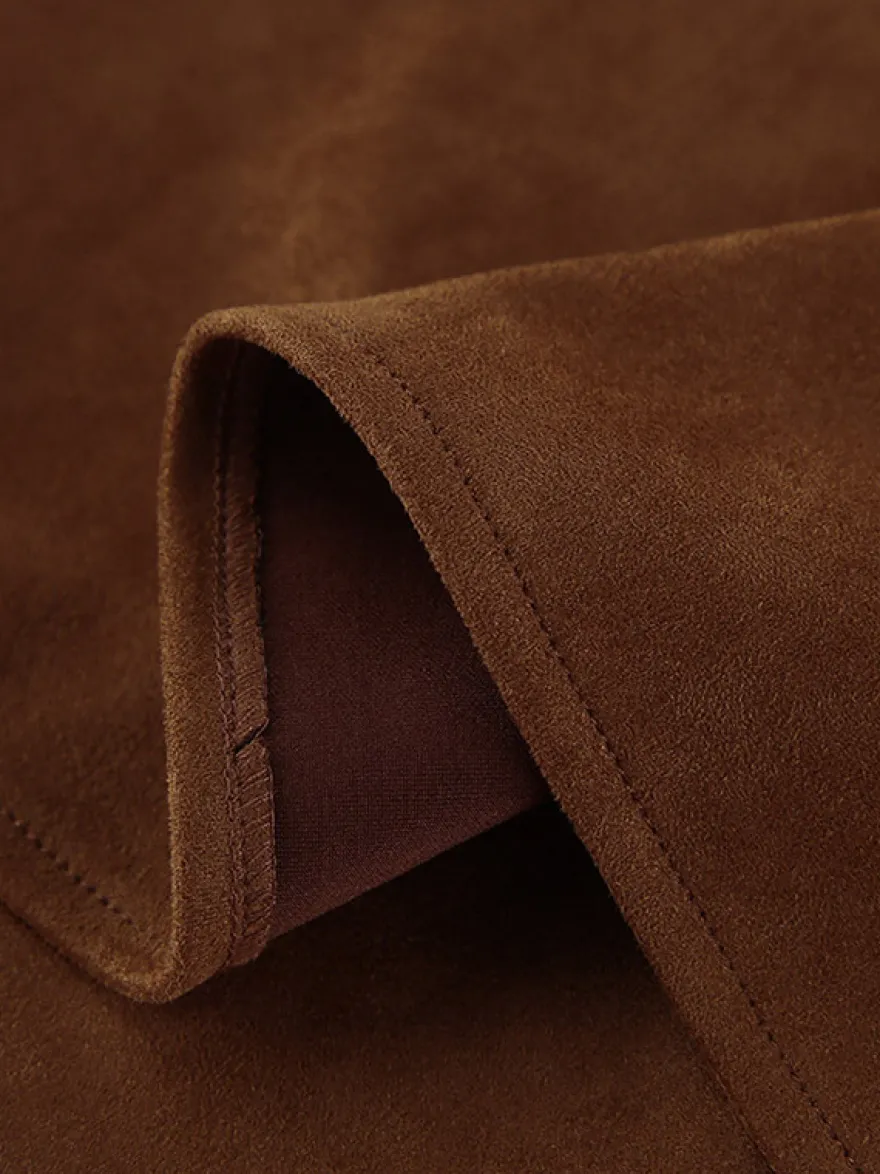 Débardeur kaki à col V vêtements chics débardeurs en daim pour femmes