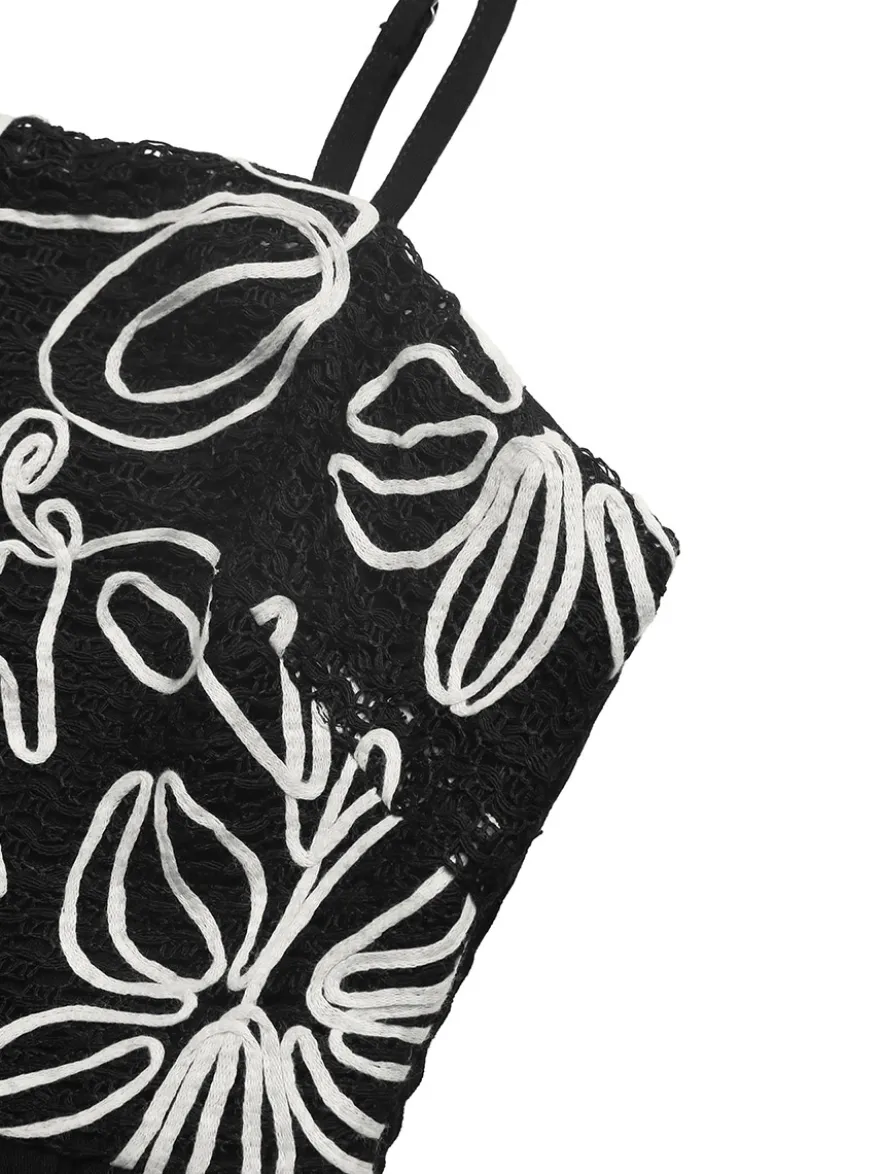 Débardeur noir en viscose dos nu élégant pour femme idéal pour l'été