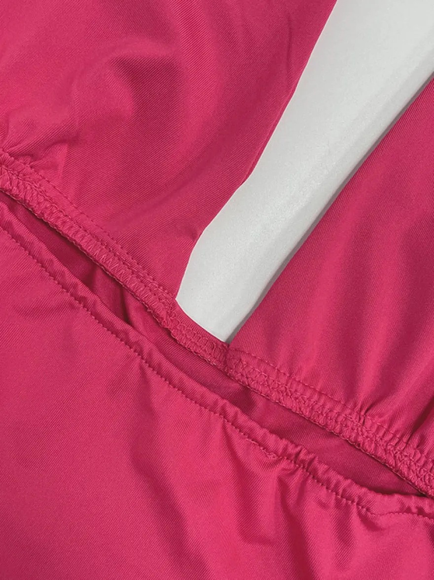 Débardeur rouge dos nu à lacets sans manches sexy pour femme