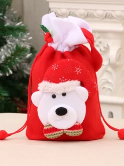 Décoration Sac De Noël En Fibre De Polyester De Costume De Noël Déguisement Noël Cadeau Enfant