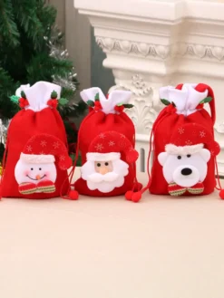 Décoration Sac De Noël En Fibre De Polyester De Costume De Noël Déguisement Noël Cadeau Enfant