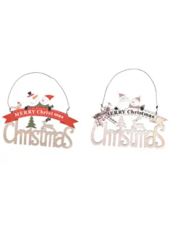 Décorations De Noël Pendentifs En Bois Créatifs Couleur Lettre Fenêtre Scène Disposition Déguisement
