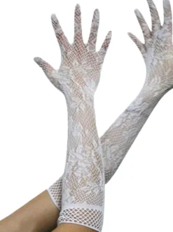 Déguisement Sexy Servante Accessoires Gants en Dentelles Transparentes Creusantes Florales Unicolore Costumes Sexy Femmes Déguisements Sexy Halloween