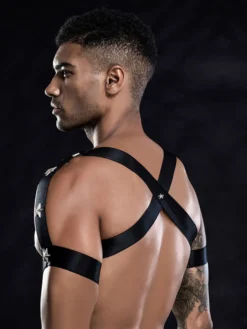 Déguisements Sexy Costumes Homme Armée Culottes avec Bretelles en Cuir Vernis à Lacets Unicolore Noir Sous-vêtements de Club