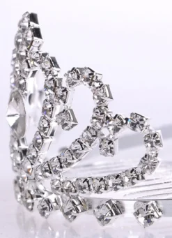 Diadème de fille de fleur strass argentés casque de reconstitution historique pour tout-petits