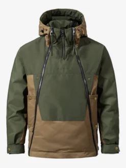 Doudoune à capuche pour homme veste décontractée à double fermeture éclair et blocs de couleurs veste chaude