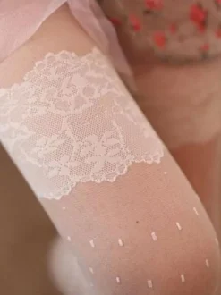 Doux Lolita Bas Dentelle Jacquard Nylon Lolita Collants Déguisements Halloween