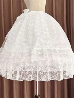 Doux Lolita Jupons Polyester Dentelle Gothique Lolita Jupon Femme Blanc Lolita Jupon