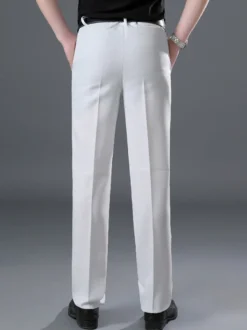 Ensemble blanc vintage rétro en polyester avec boutons et volants blocs de couleurs manches longues costumes rétro pour homme