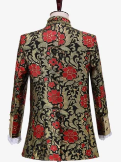 Ensemble Costume Vintage Rétro Imprimé Floral Médiéval Manches Longues Rétro Hommes